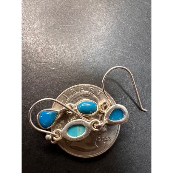 NEW Sleeping Beauty sterling silver earrings 2.95 grams - Picture 4 of 7